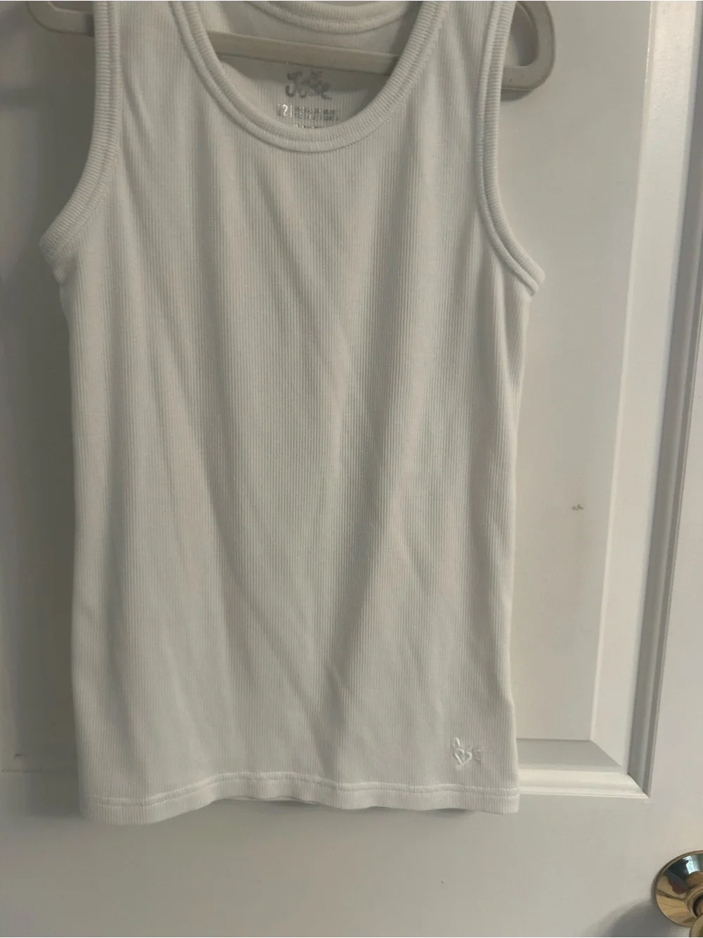 Girls Justice White Ribbed Tank Top